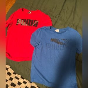 Puma Kids' Vibrant Red and Cool Blue Tees